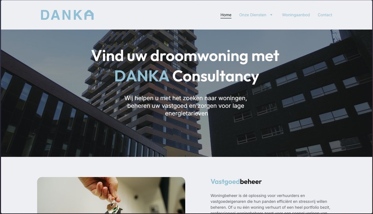 Screenshot van Danka Consultancy website